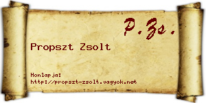 Propszt Zsolt névjegykártya